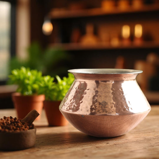 Copper Handi / Degchi With Inside Tin Lining-Cookware & Serveware