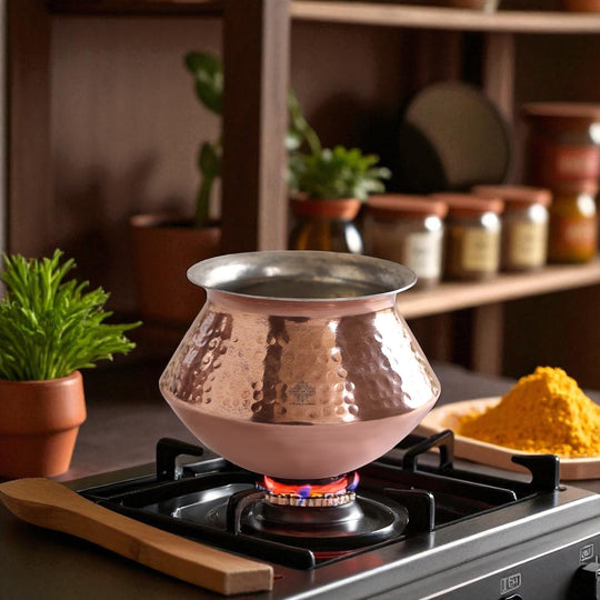 Copper Handi / Degchi With Inside Tin Lining-Cookware & Serveware