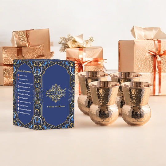 Traditional copper water tumbler handcrafted