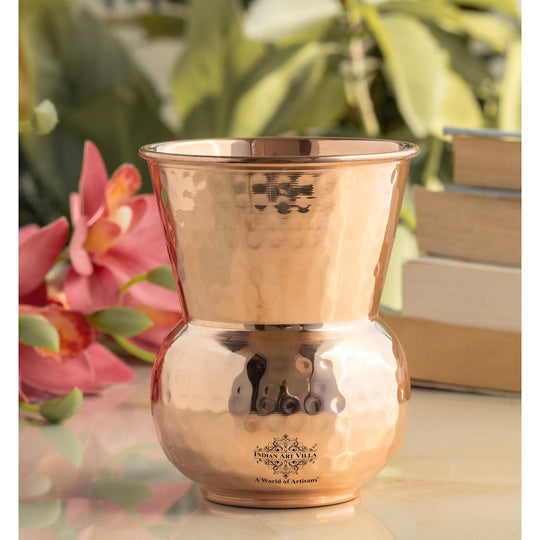 Embossed copper tumbler for healthy hydration