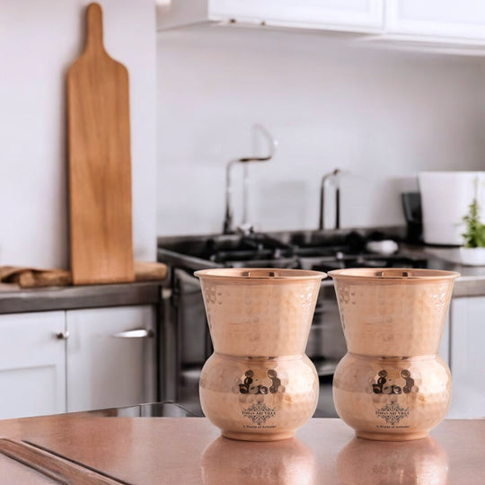 Handmade copper tumbler for wellness use