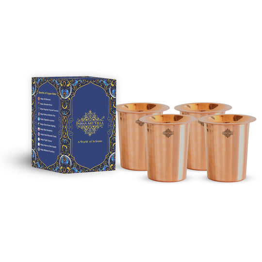 Handcrafted Pure Copper Glass with Lid 300ml