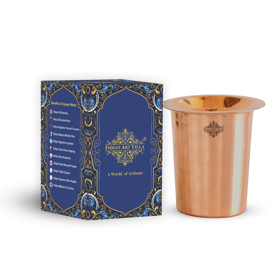 Handcrafted Pure Copper Glass with Lid 300ml