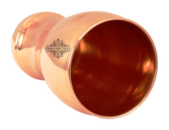 Pure Copper Glass With Half Lecquer Hammered & Shine Design 400 ML