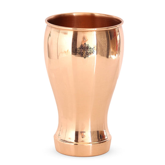 Pure Copper Glass With Half Lecquer Hammered & Shine Design 400 ML