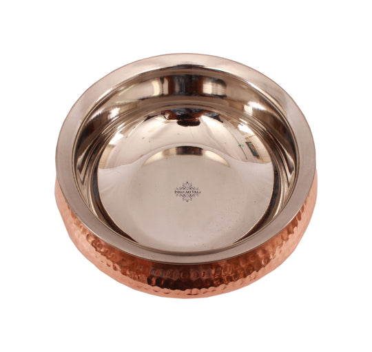 Steel Copper Handi With Hammered Design - Tableware & Serveware