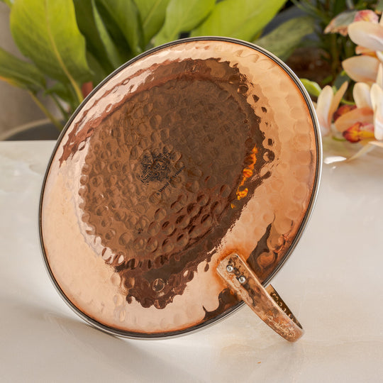 Pure Steel Copper Serving Tawa with Attach Bowl