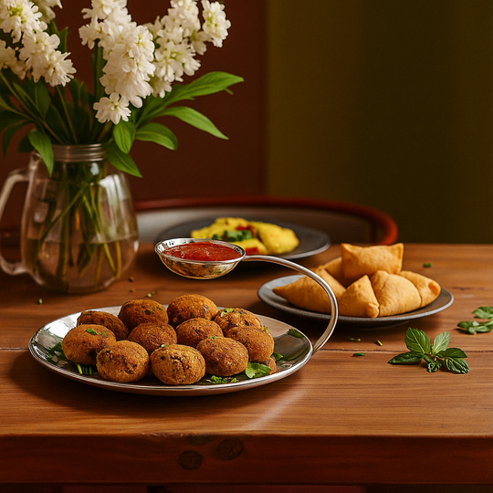 Pure Steel Copper Serving Tawa with Attach Bowl