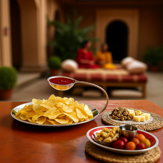 Pure Steel Copper Serving Tawa with Attach Bowl