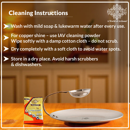 Pure Steel Copper Serving Tawa with Attach Bowl