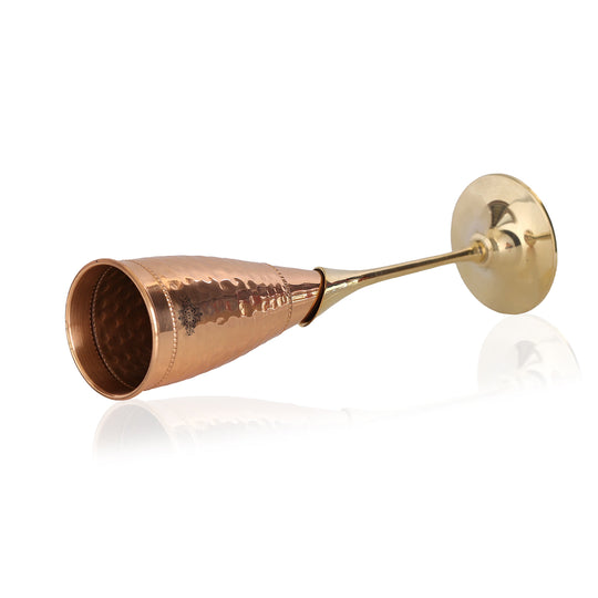 Hammered copper champagne glass top view showing rim — Indian Art Villa