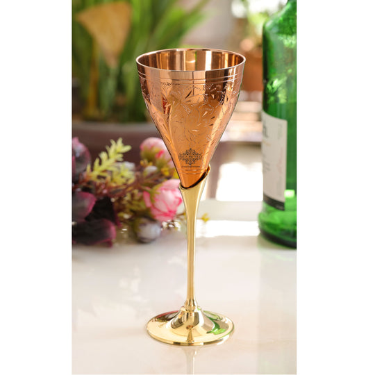 Elegant Copper Champagne Glass with Brass Stand – Handcrafted Designer Drinkware for Celebrations, Weddings & Home Bars
