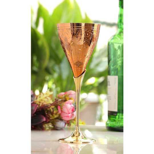 Elegant Copper Champagne Glass with Brass Stand – Handcrafted Designer Drinkware for Celebrations, Weddings & Home Bars