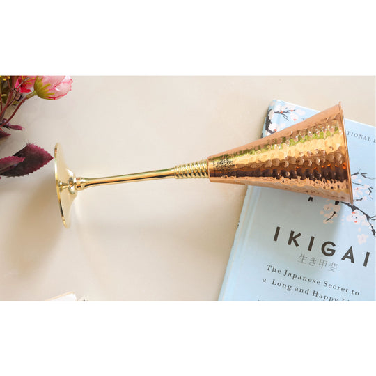Copper Cocktail Glass with Brass Stand – Elegant Hammered Drinkware for Bar Use, Events, and Wedding Present