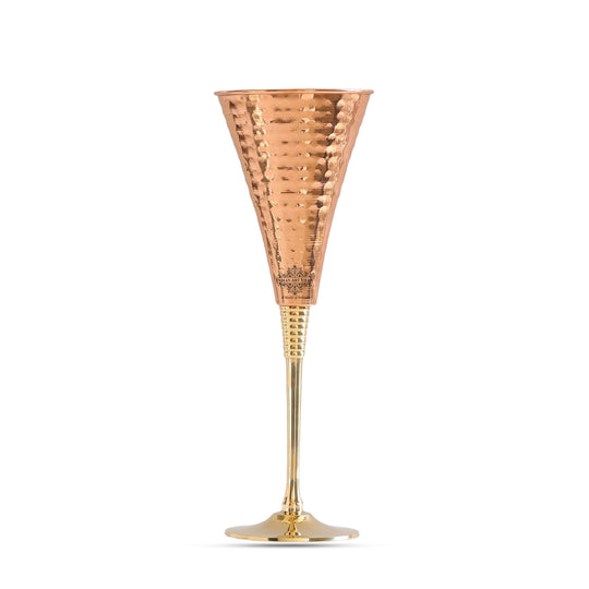 Copper Cocktail Glass with Brass Stand – Elegant Hammered Drinkware for Bar Use, Events, and Wedding Present
