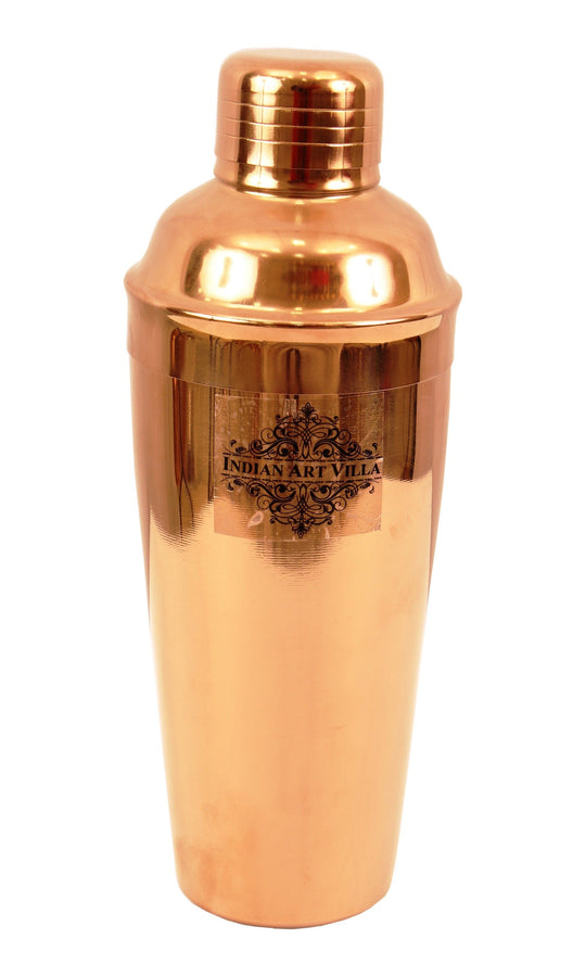 Indian Art Villa Pure Copper Cocktail Shaker – Wine & Drink Mixer Bar Tool for Home, Bar, and Gifting, Elegant Polished Design