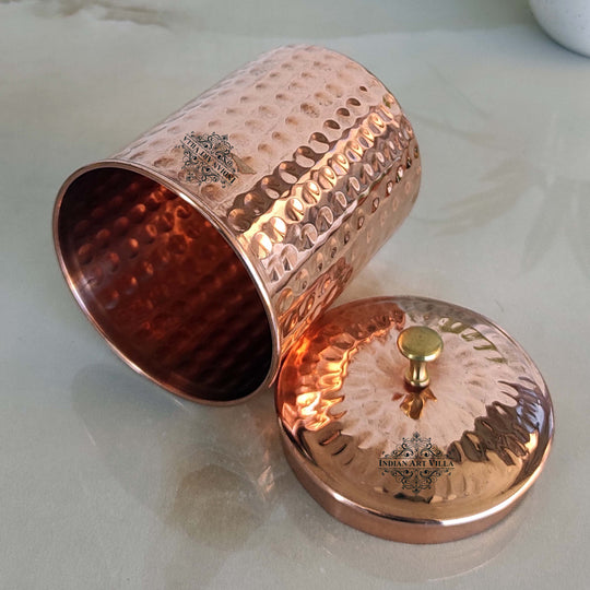 Pure Copper Hammered Design Box Container