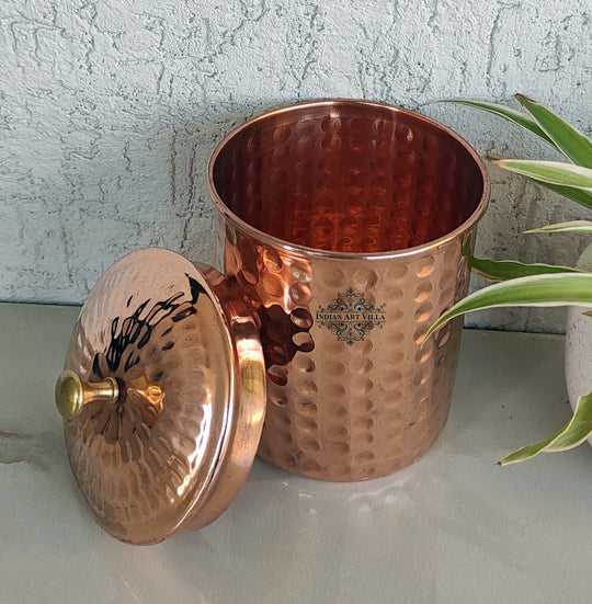 Pure Copper Hammered Design Box Container