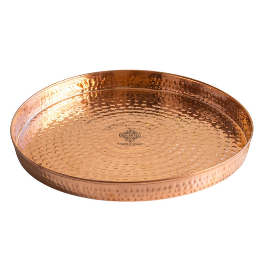 Unique hammered copper thali ideal for gifting during cultural events as a thoughtful and memorable gesture.