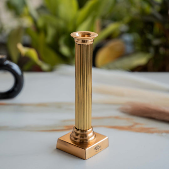 Copper Pillar Candle Stand - Elegant Décor Piece For Home & Restaurant
