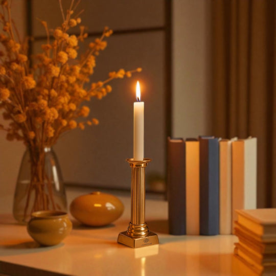 Copper Pillar Candle Stand - Elegant Décor Piece For Home & Restaurant