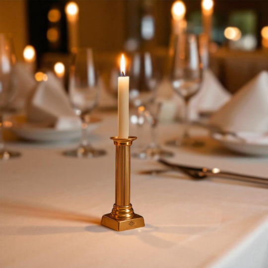 Copper Pillar Candle Stand - Elegant Décor Piece For Home & Restaurant