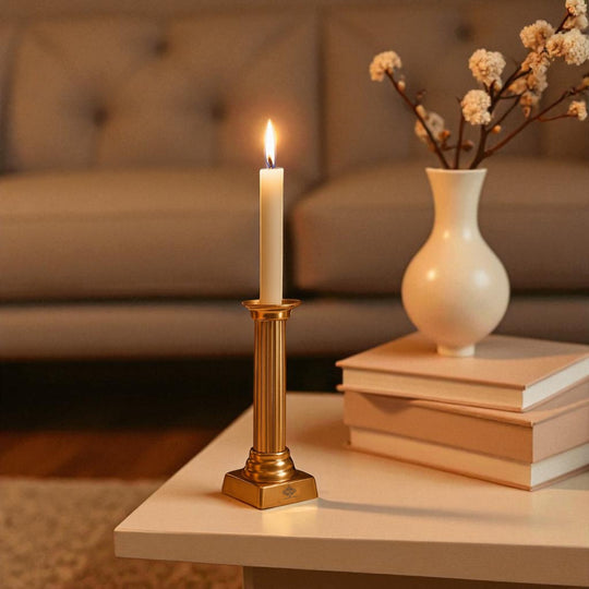 Copper Pillar Candle Stand - Elegant Décor Piece For Home & Restaurant