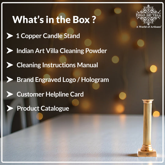 Copper Pillar Candle Stand - Elegant Décor Piece For Home & Restaurant