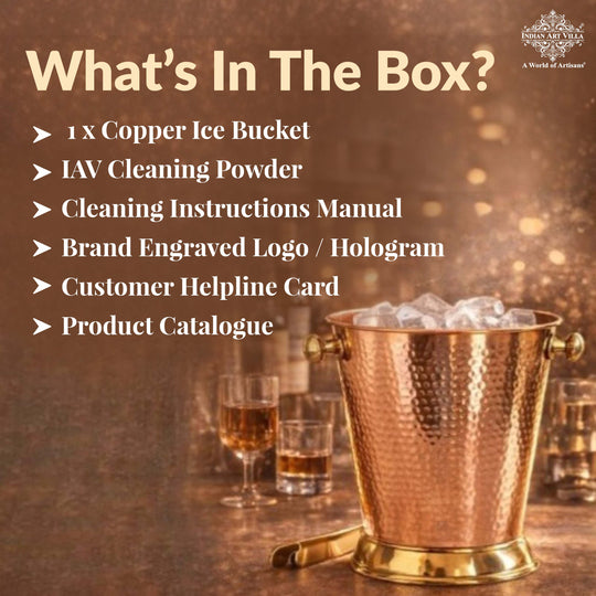 Copper Ice Bucket with Brass bottoom & Hammered Design 3500 ML