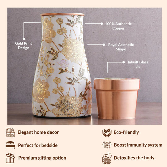 Pure Copper Gold Print Luxury Design Bedroom Bottle-950 ml