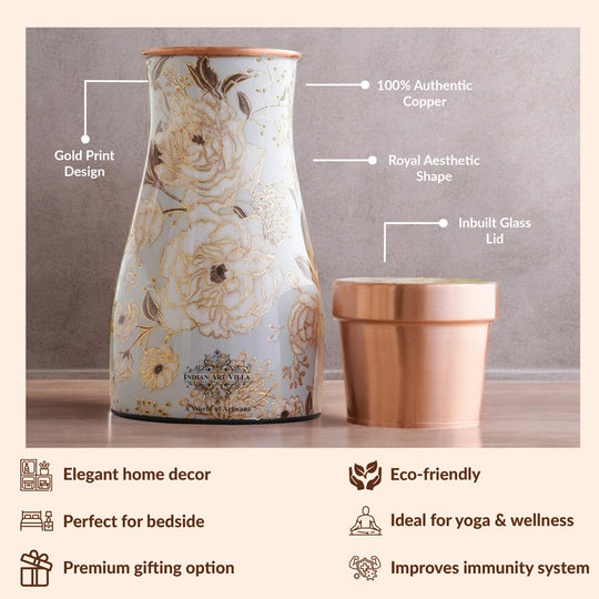 Pure Copper Gold Print Luxury Design Bedroom Bottle-950 ml