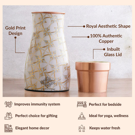 Pure Copper Gold Print Luxury Design Bedroom Bottle-950 ml
