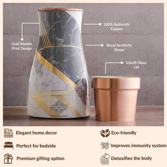 Pure Copper Gold Print Luxury Design Bedroom Bottle-950 ml