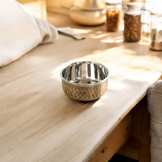 Pure Brass Katori Bowl Antique Hammered – 180 ML