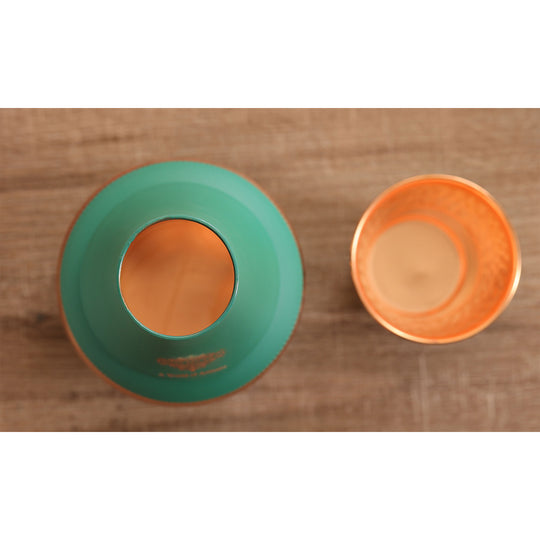 Pure Copper Bedroom Bottle- Hammered Silk Finish Design Surahi Shape