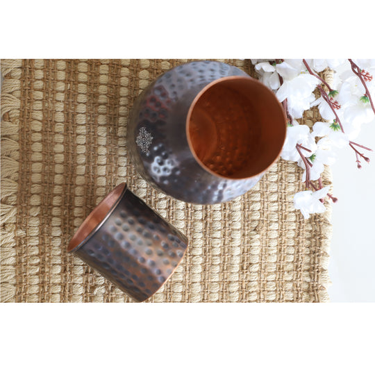 Pure Copper Bedroom Bottle , Ghada Shape Jar - 1530 ML