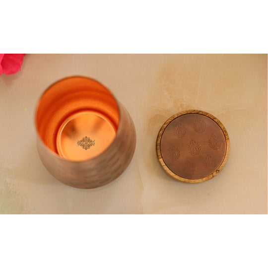 Copper Bedroom Bottle With Hammered Design & Lacquer Coated