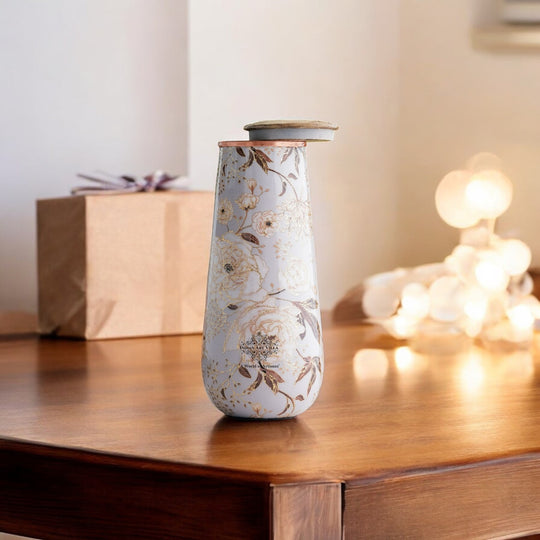 Pure Copper Bedroom Bottle with Golden Print Design 1500 ML