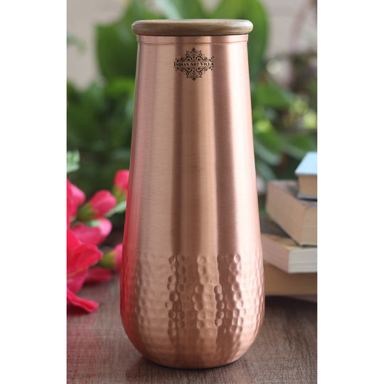 Copper Bedroom Bottle With Hammered Design & Lacquer Coated