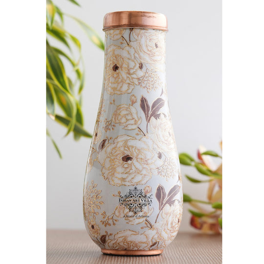 Pure Copper Bedroom Bottle with Golden Print Design 1500 ML