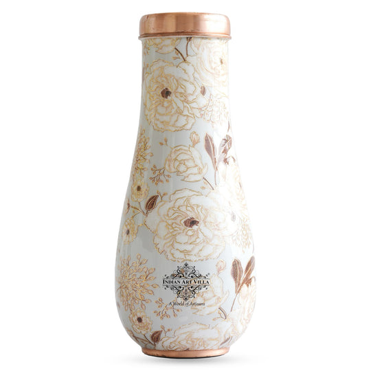 Pure Copper Bedroom Bottle with Golden Print Design 1500 ML