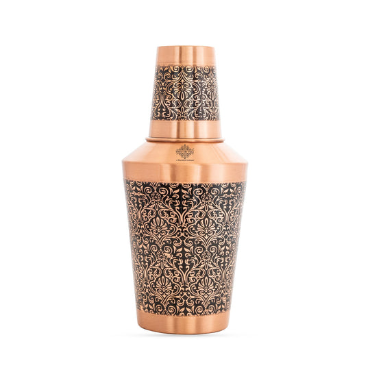 Pure Copper Matt & Hammered Jar 1250ML with Glass & Leak Proof Cap
