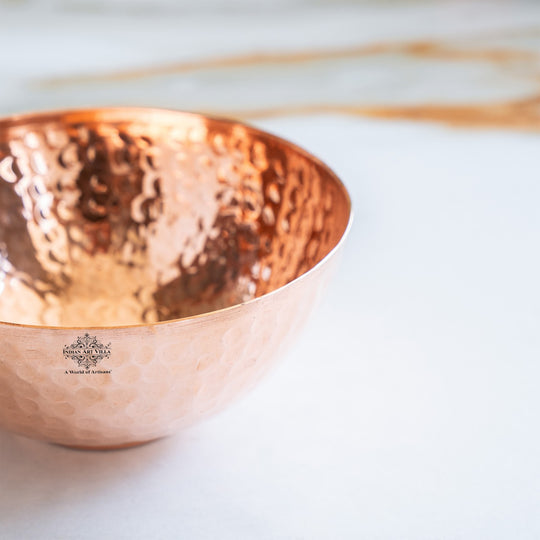 Pure Copper Hammered Designer Bowl, Katori, Dinnerware