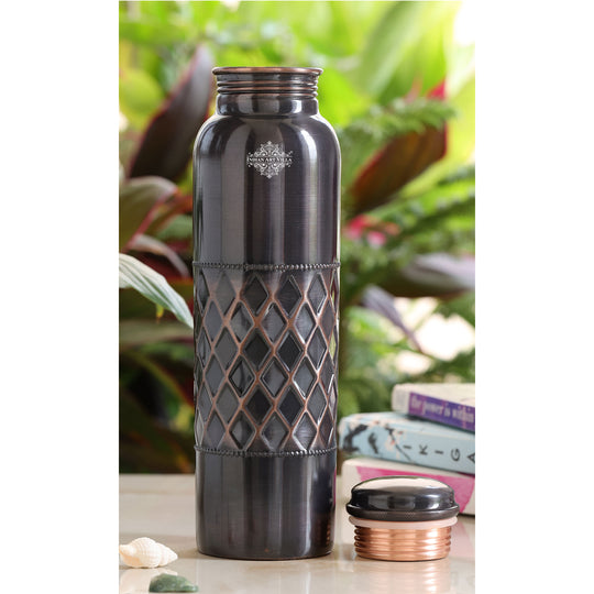 Antique Diamond Design Pure Copper Water Bottle -900ML