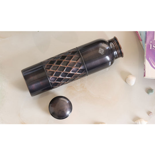 Antique Diamond Design Pure Copper Water Bottle -900ML