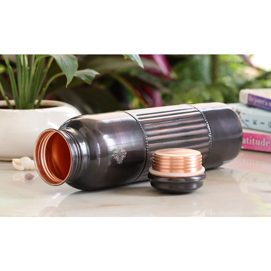 Antique Diamond Design Pure Copper Water Bottle -900ML