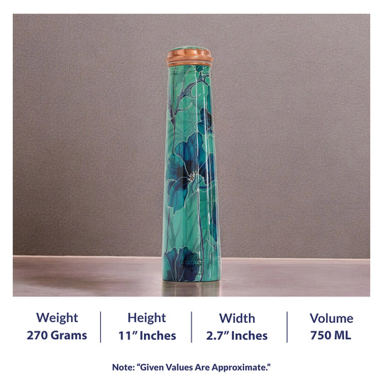 Pure Copper Bottle with Slim Tube Pyramid Shape – 750 ML