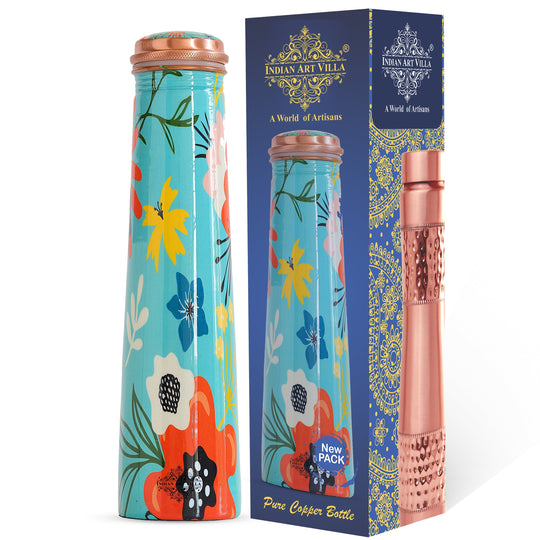 Pure Copper Bottle with Slim Tube Pyramid Shape – 750 ML