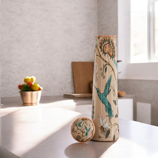 Pure Copper Bottle with Slim Tube Pyramid Shape – 750 ML