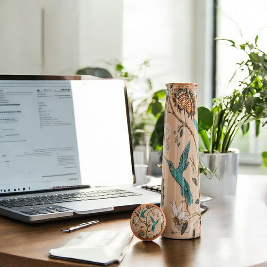 Pure Copper Bottle with Slim Tube Pyramid Shape – 750 ML